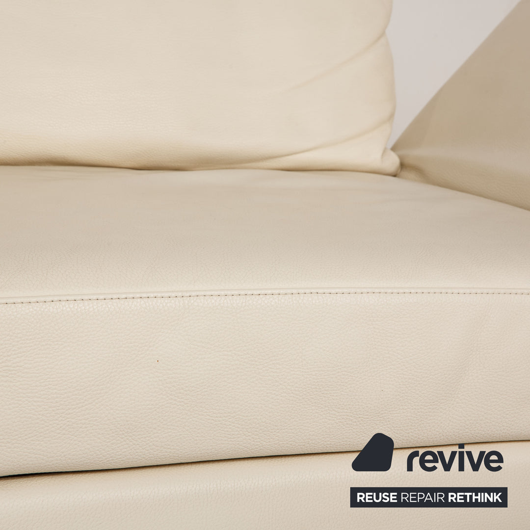 Brühl Moule (medium) Leder Sofa Creme Zweisitzer Relaxfunktion Funktion Couch