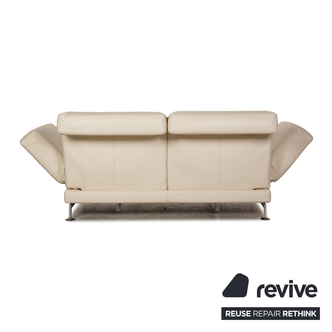 Brühl Moule (medium) leather sofa cream two-seater relax function couch