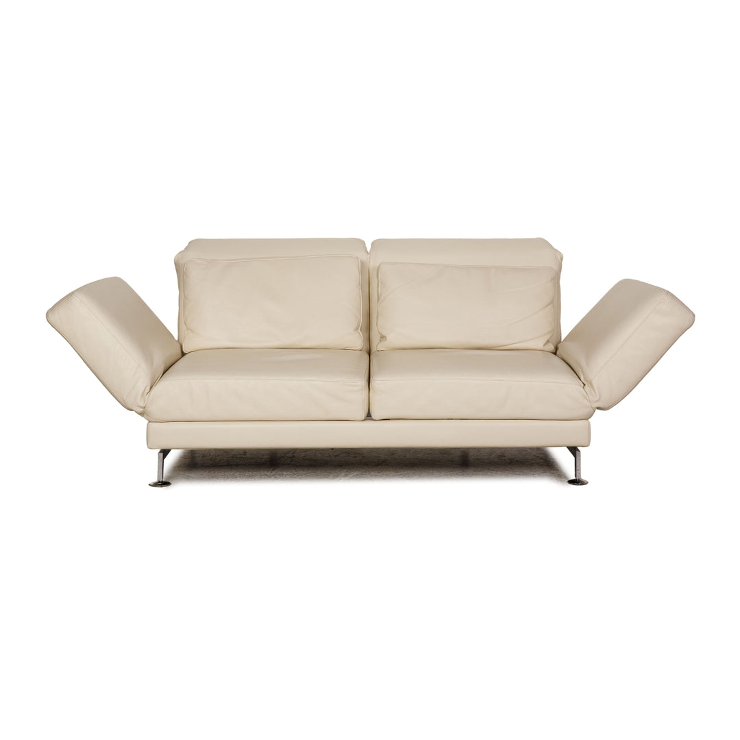 Brühl Moule (medium) leather sofa cream two-seater relax function couch