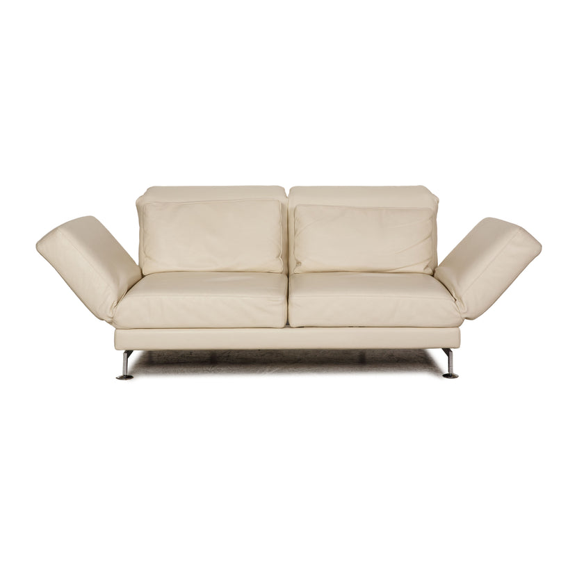 Brühl Moule (medium) leather sofa cream two-seater relax function couch