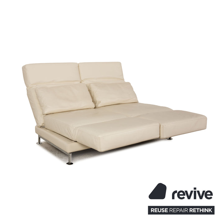 Brühl Moule (medium) leather sofa cream two-seater relax function couch