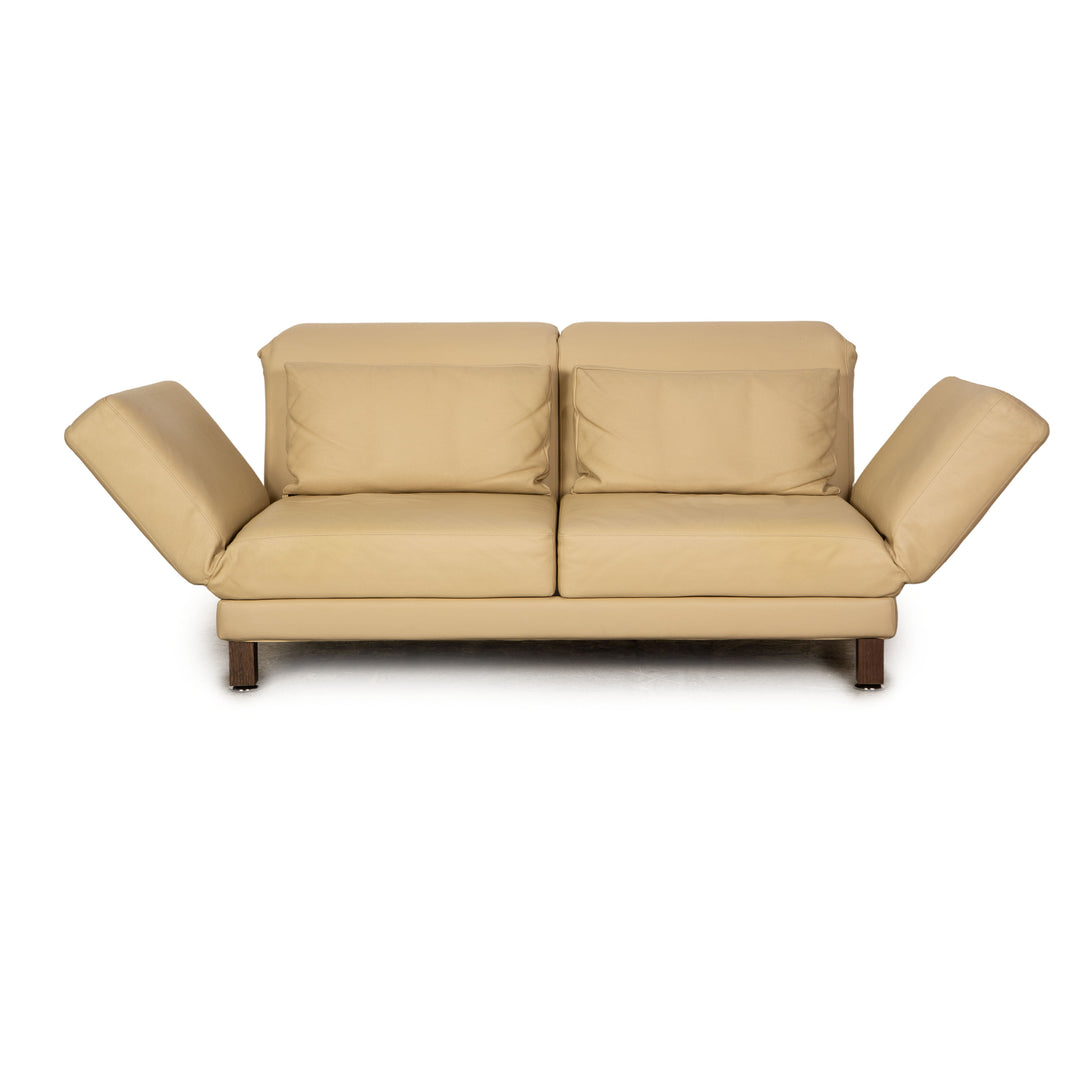 Brühl Moule (medium) leather two seater cream sofa couch