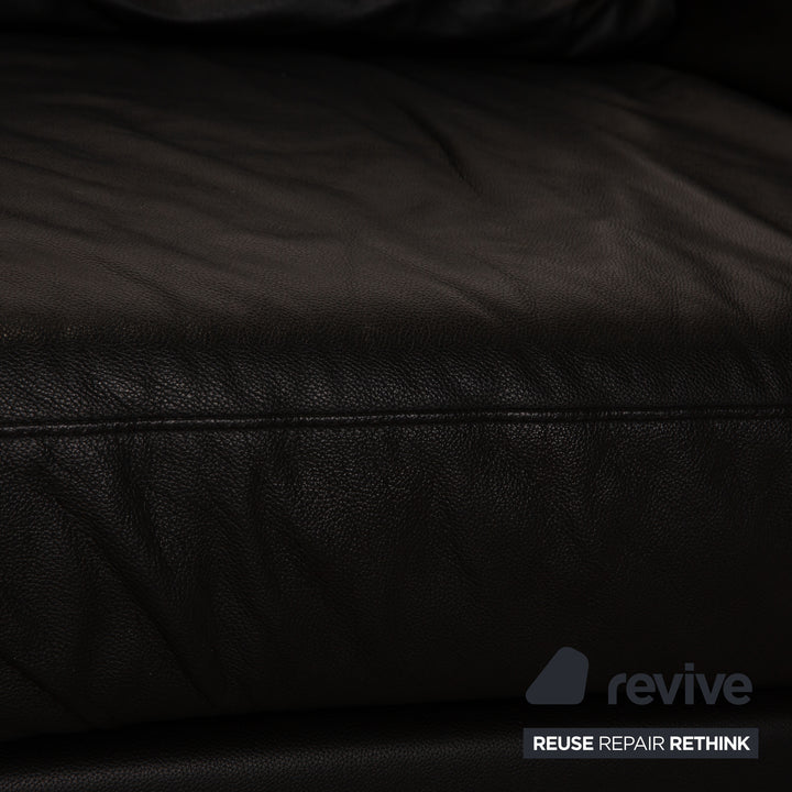Brühl Moule Leder Zweisitzer Schwarz manuelle Funktion Sofa Couch