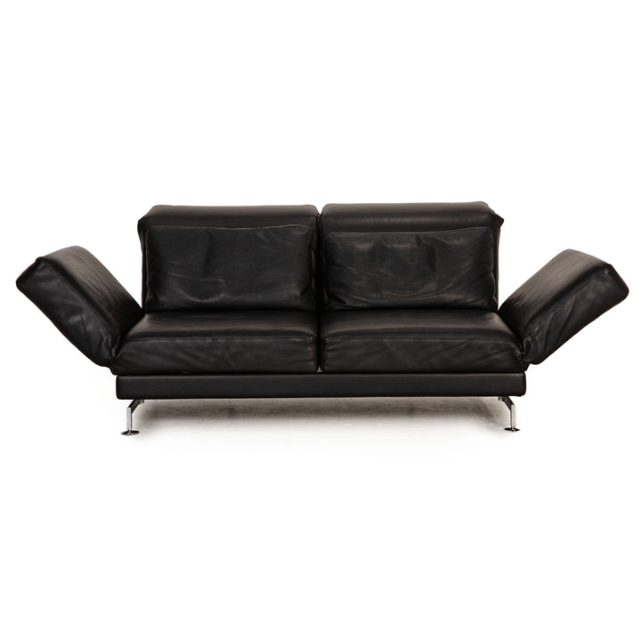 Brühl Moule (medium) leather sofa black two-seater couch function relax function
