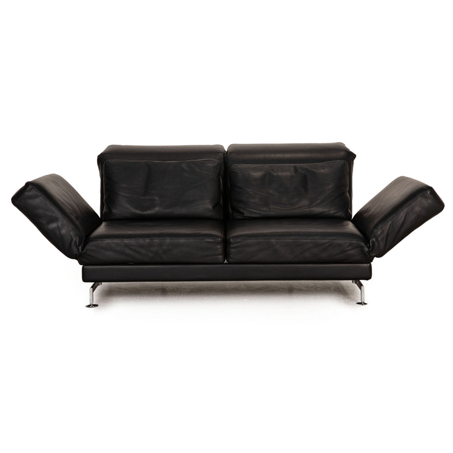 Brühl Moule (medium) leather sofa black two-seater couch function relax function