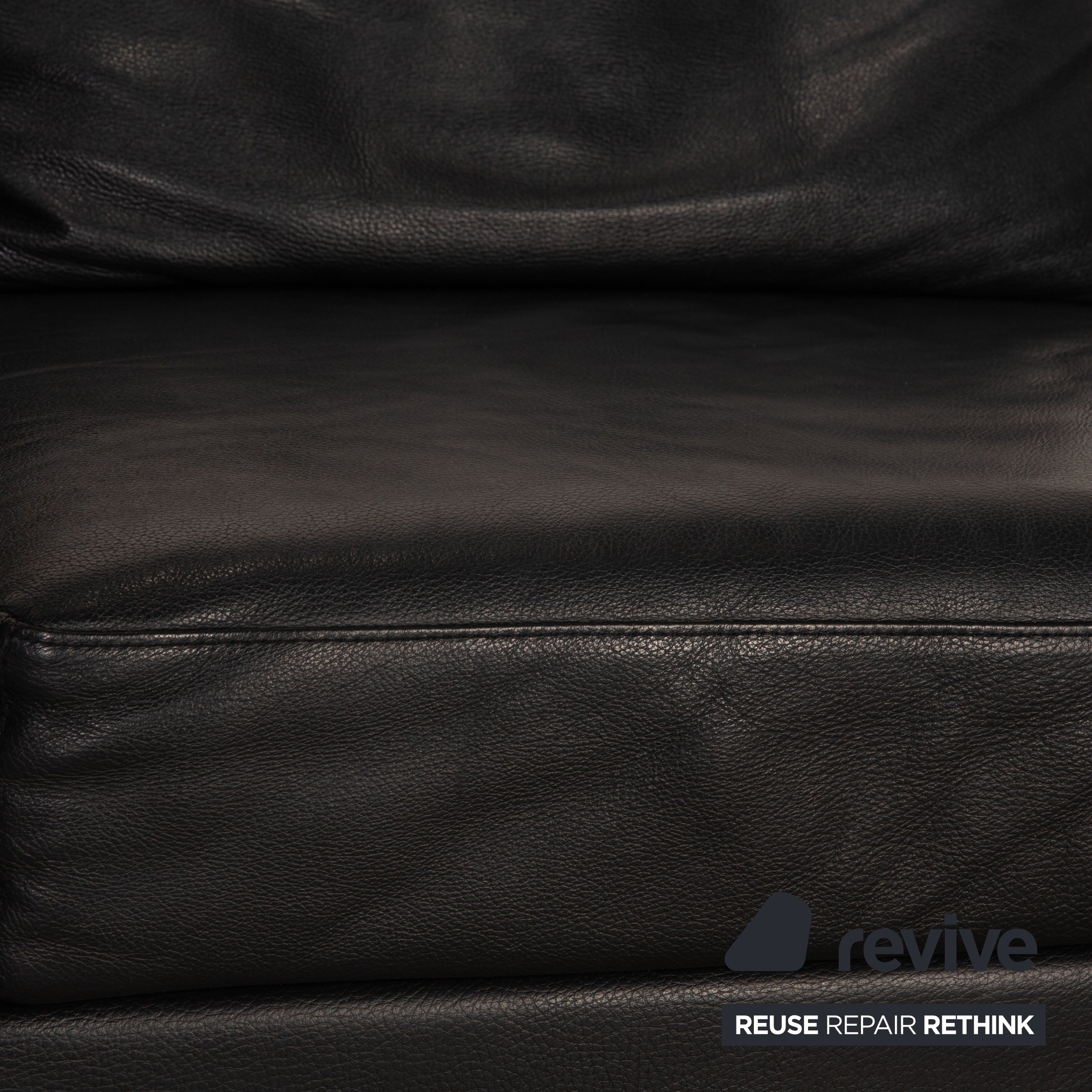 Brühl Moule (medium) Leder Sofa Schwarz Zweisitzer Couch Funktion Relaxfunktion