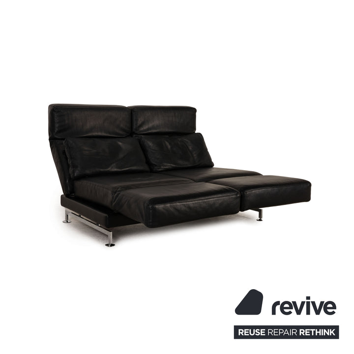 Brühl Moule (medium) leather sofa black two-seater couch function relax function