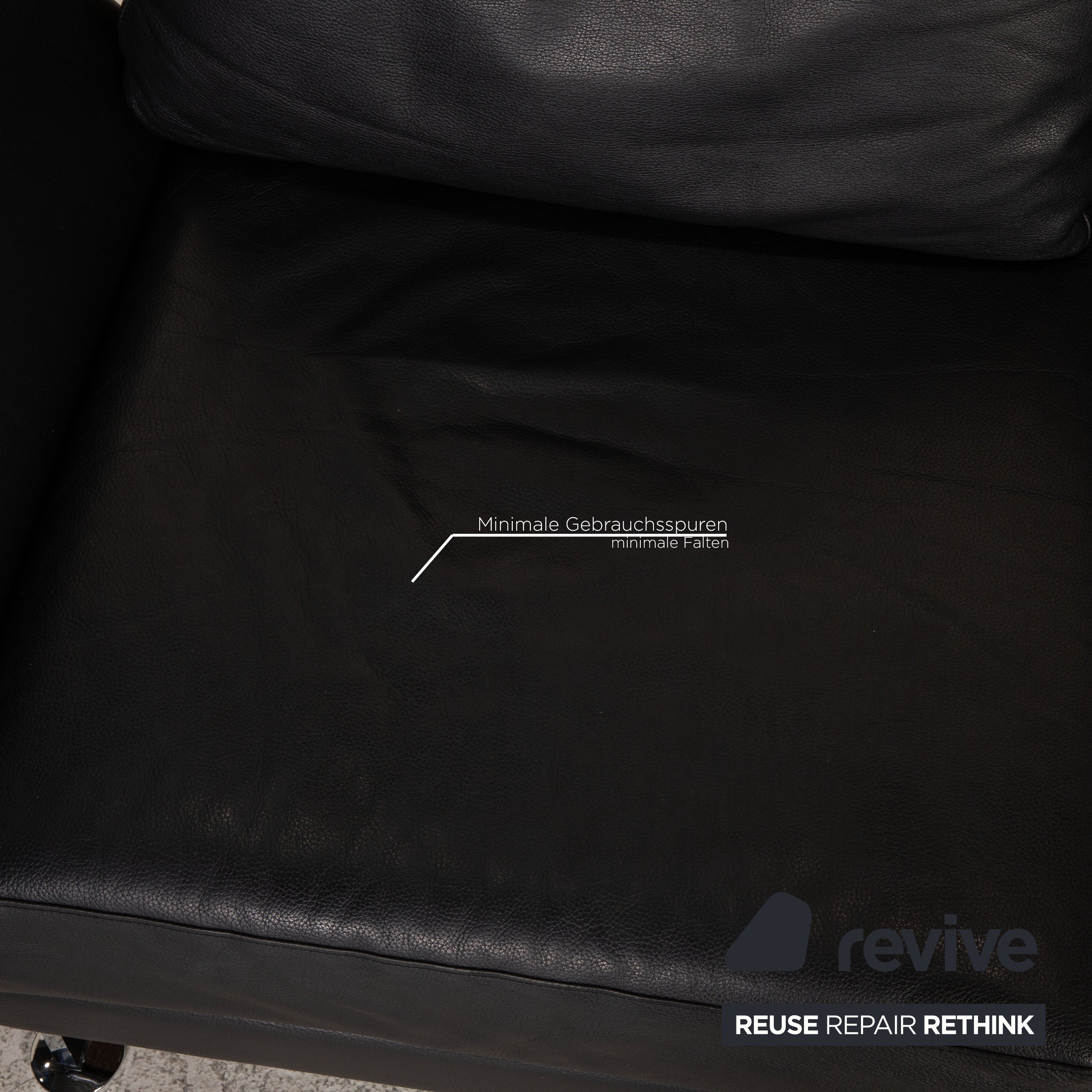 Brühl Moule (medium) Leder Sofa Schwarz Zweisitzer Couch Funktion Relaxfunktion