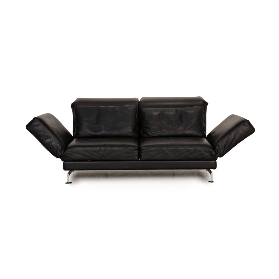 Brühl Moule (medium) Leder Sofa Schwarz Zweisitzer Couch Funktion Relaxfunktion