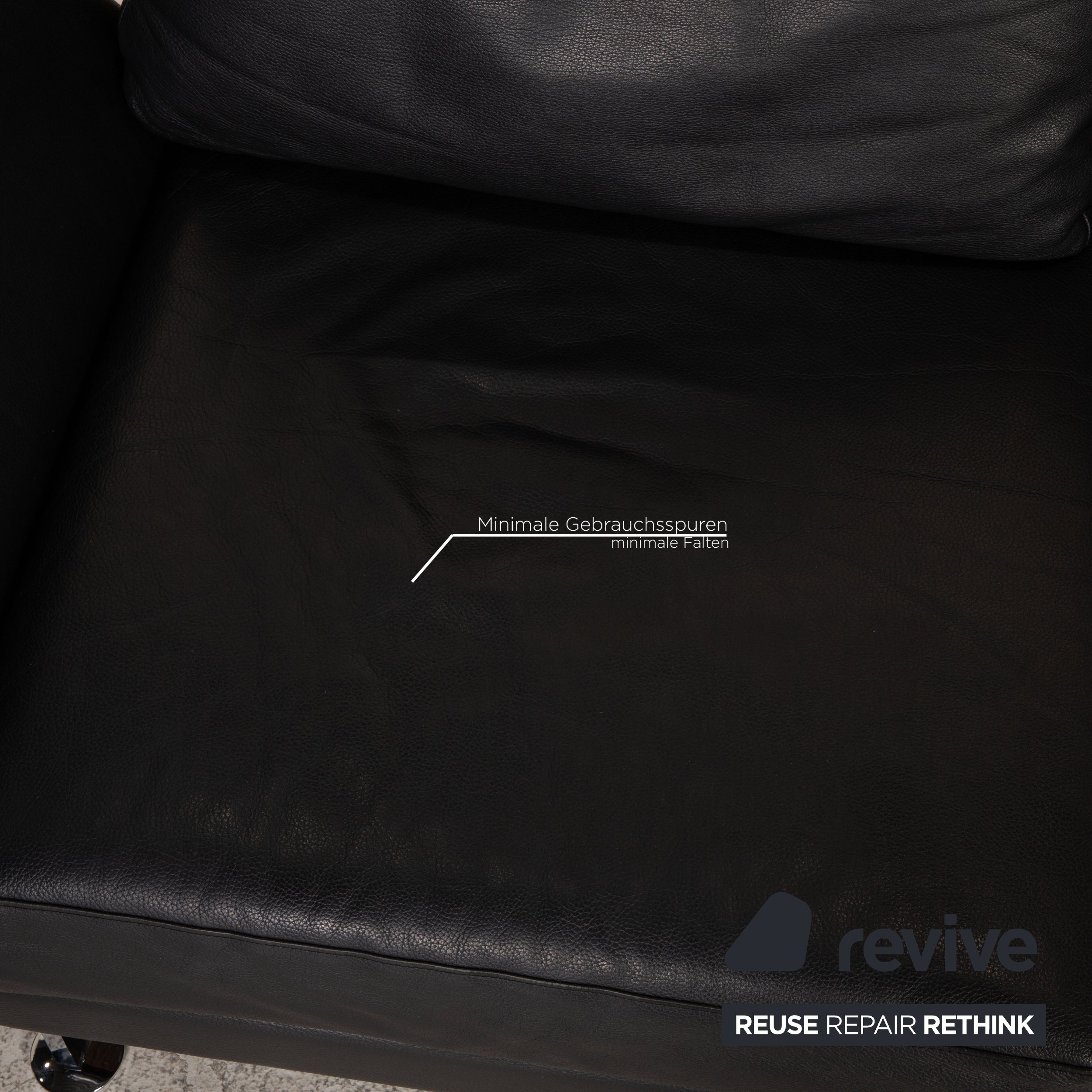 Brühl Moule (medium) Leder Sofa Schwarz Zweisitzer Couch Funktion Relaxfunktion