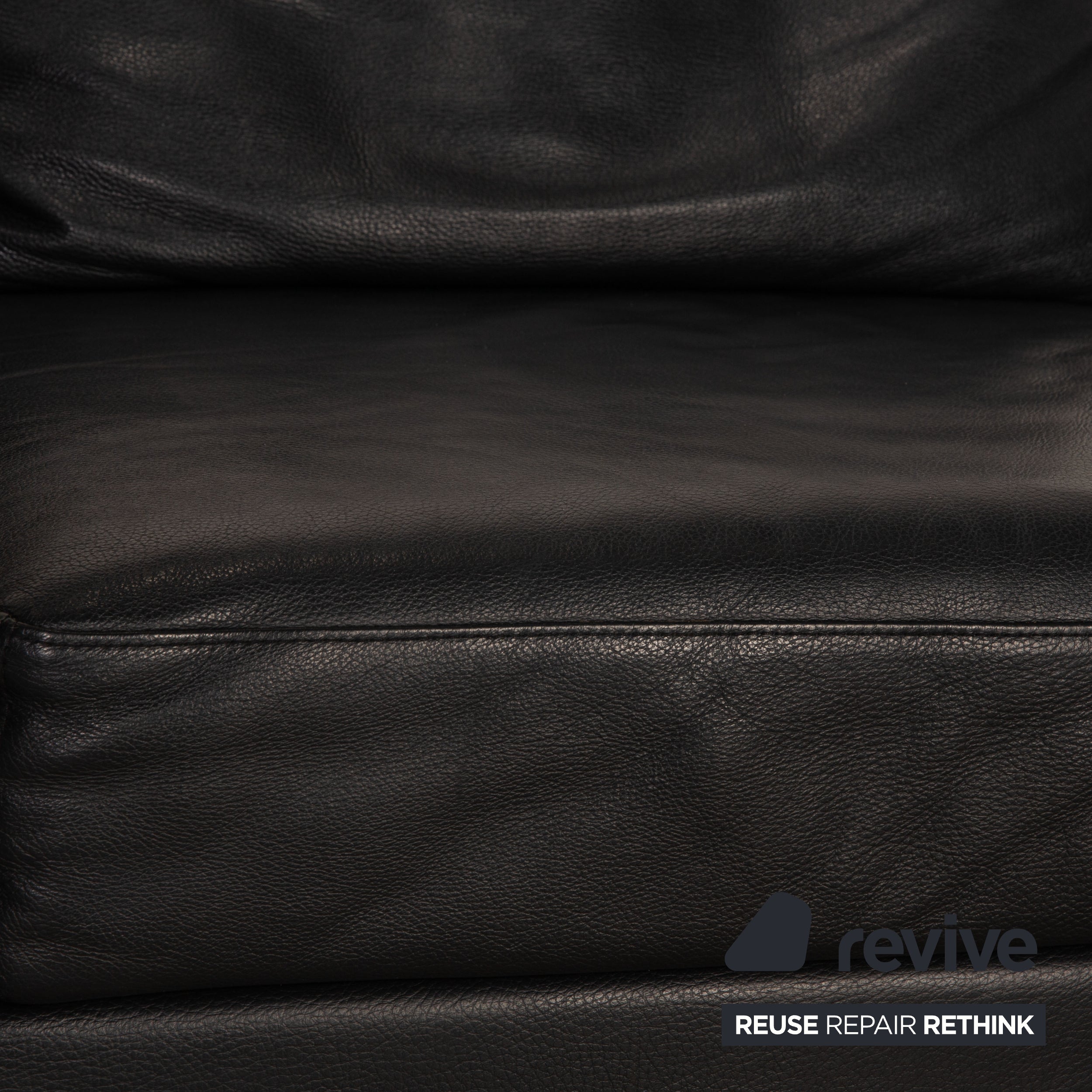 Brühl Moule (medium) Leder Sofa Schwarz Zweisitzer Couch Funktion Relaxfunktion