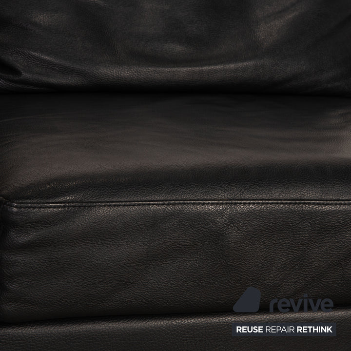 Brühl Moule (medium) Leder Sofa Schwarz Zweisitzer Couch Funktion Relaxfunktion
