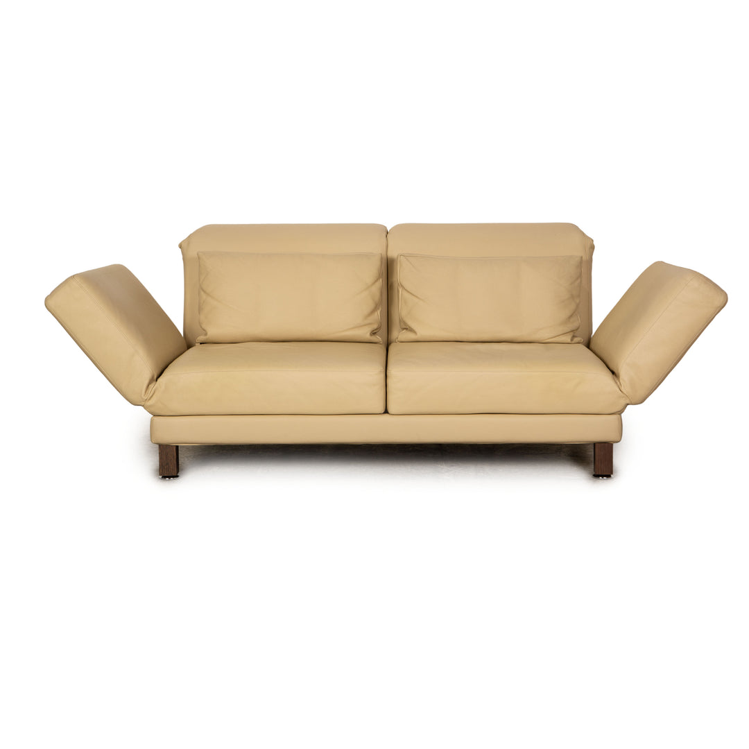 Brühl Moule (medium) Leder Zweisitzer Creme Sofa Couch