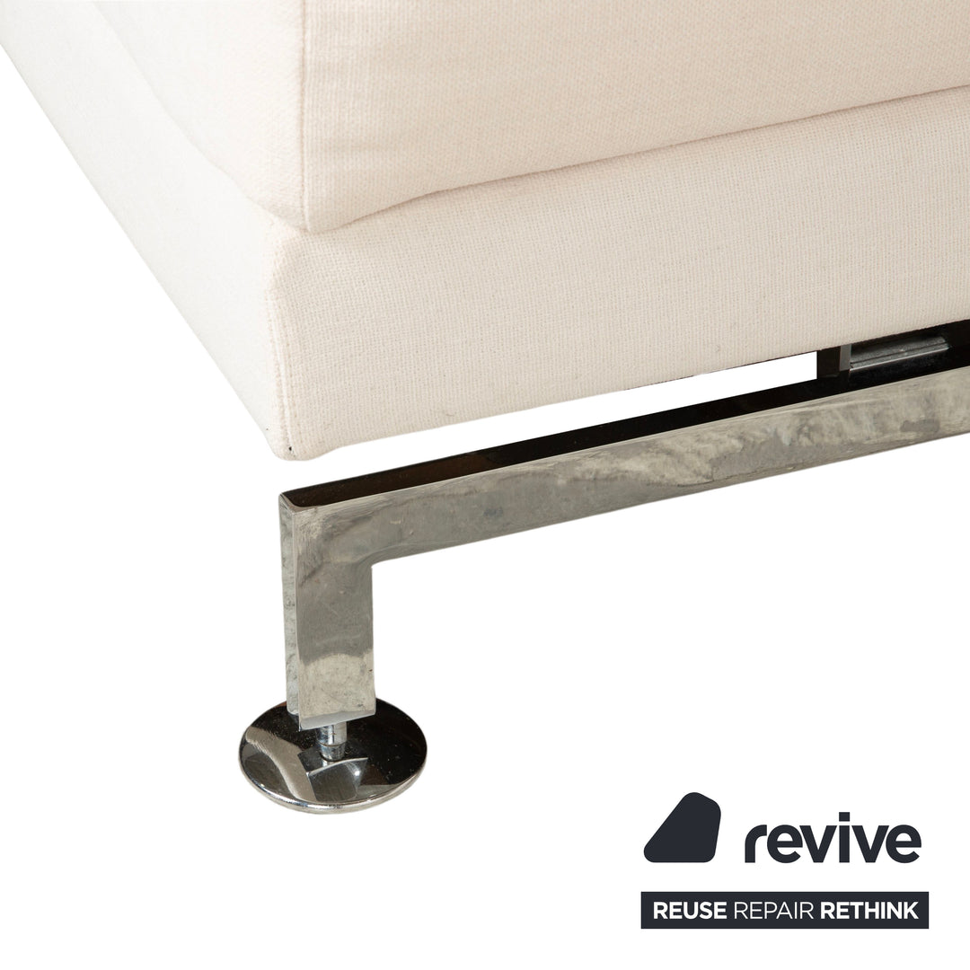 Canapé d'angle Brühl Moule en tissu beige, à fonction manuelle, méridienne à gauche, retapissé