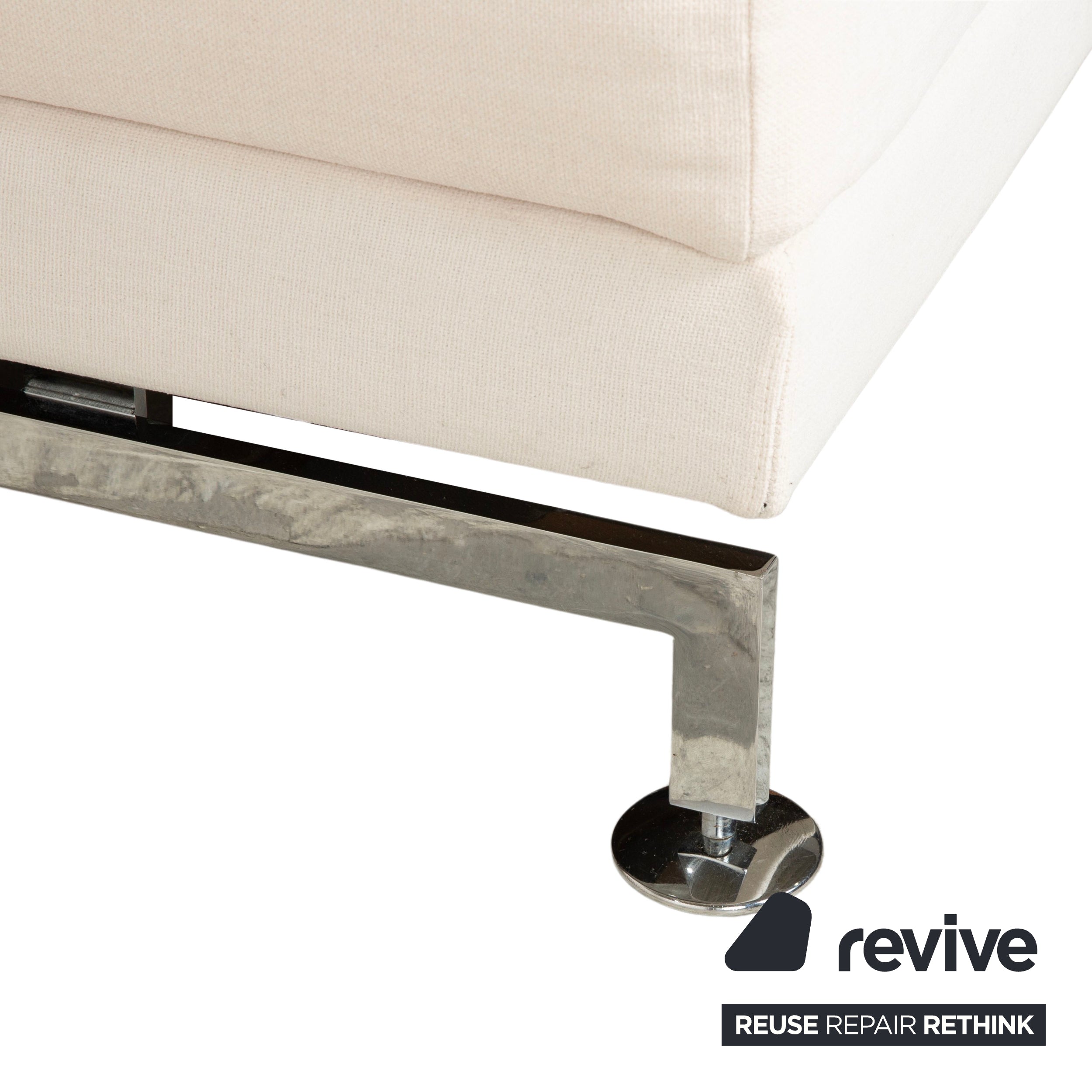 Canapé d'angle en tissu Brühl Moule beige canapé fonction manuelle méridienne droite nouvelle housse