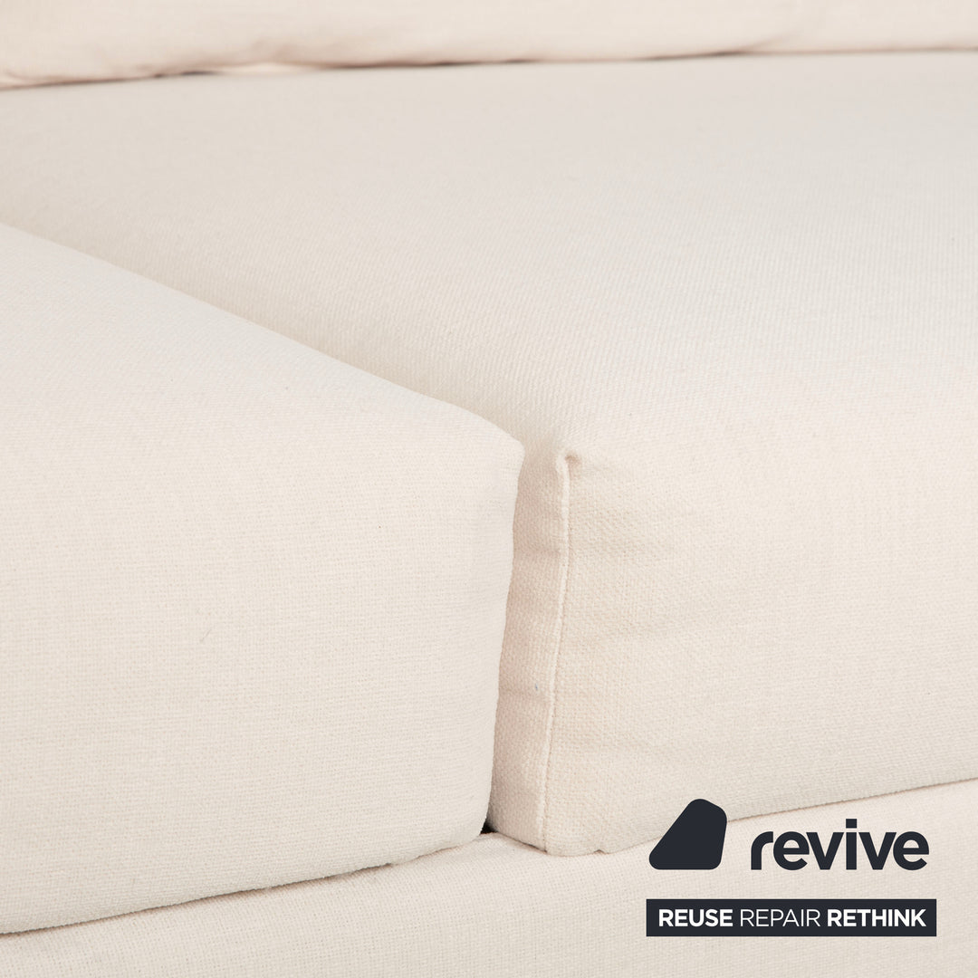 Canapé d'angle en tissu Brühl Moule beige canapé fonction manuelle méridienne droite nouvelle housse