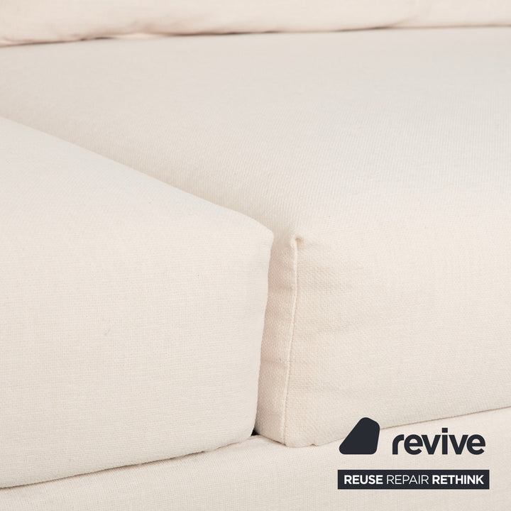 Canapé d'angle en tissu Brühl Moule beige canapé fonction manuelle méridienne droite nouvelle housse