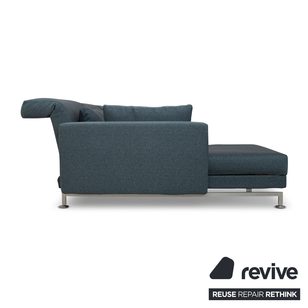 Brühl Moule Stoff Ecksofa Blau Couch manuelle Funktion Recamiere links Neubezug
