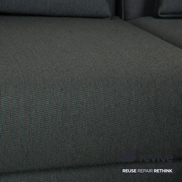 Brühl Moule Stoff Ecksofa Blau Grau Couch manuelle Funktion Recamiere rechts Neubezug