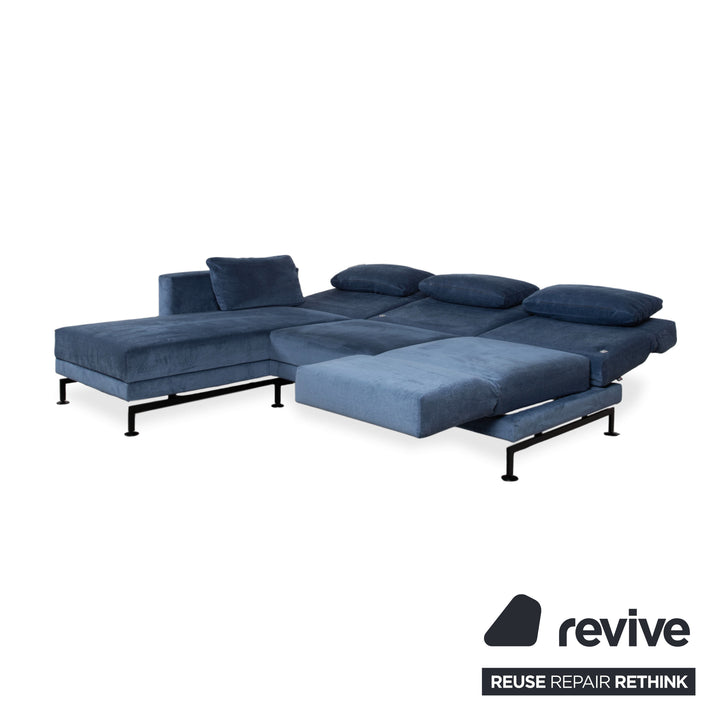 Brühl Moule Stoff Ecksofa Blau manuelle Funktion Sofa Couch