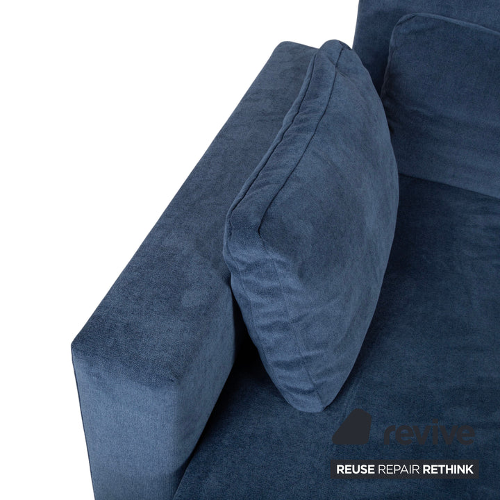 Brühl Moule Stoff Ecksofa Blau manuelle Funktion Sofa Couch