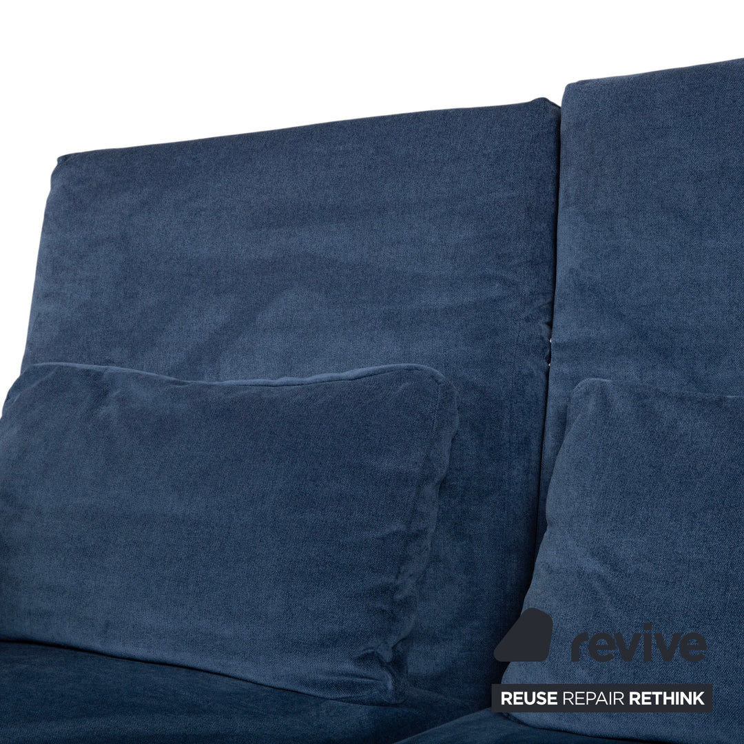 Brühl Moule Stoff Ecksofa Blau manuelle Funktion Sofa Couch