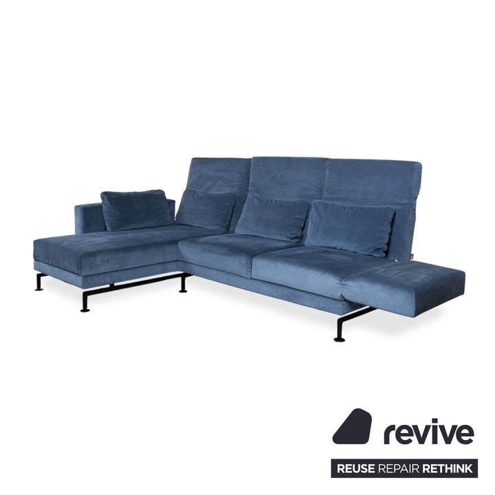 Brühl Moule Stoff Ecksofa Blau manuelle Funktion Sofa Couch