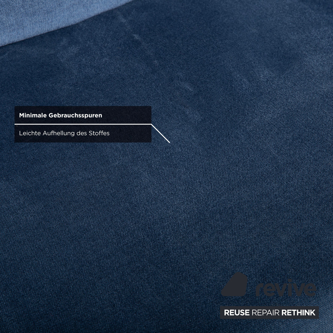 Brühl Moule Stoff Ecksofa Blau manuelle Funktion Sofa Couch