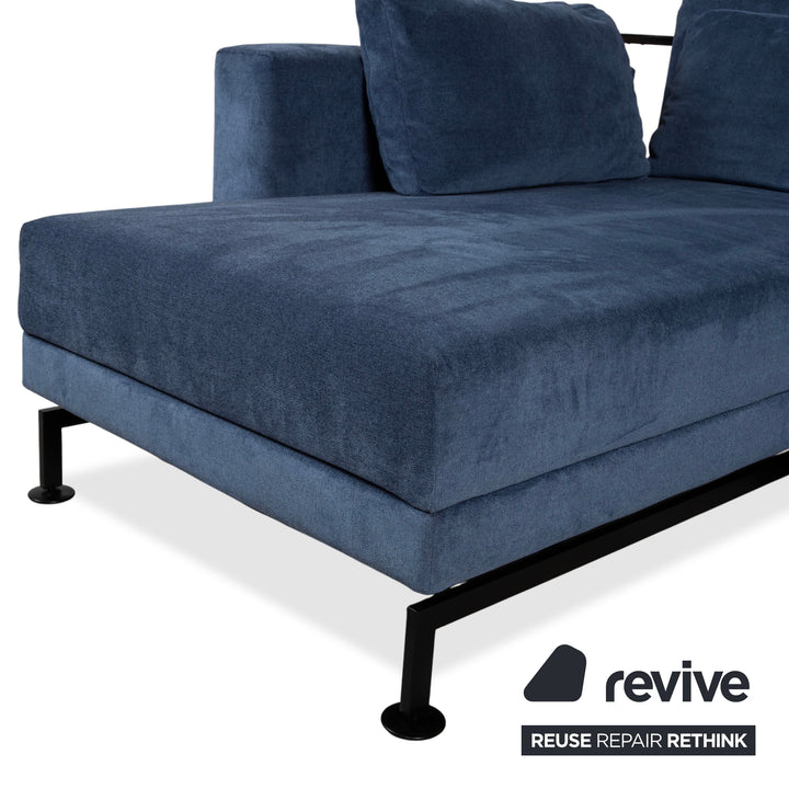 Brühl Moule Stoff Ecksofa Blau manuelle Funktion Sofa Couch