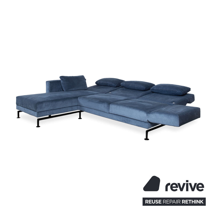 Brühl Moule Stoff Ecksofa Blau manuelle Funktion Sofa Couch
