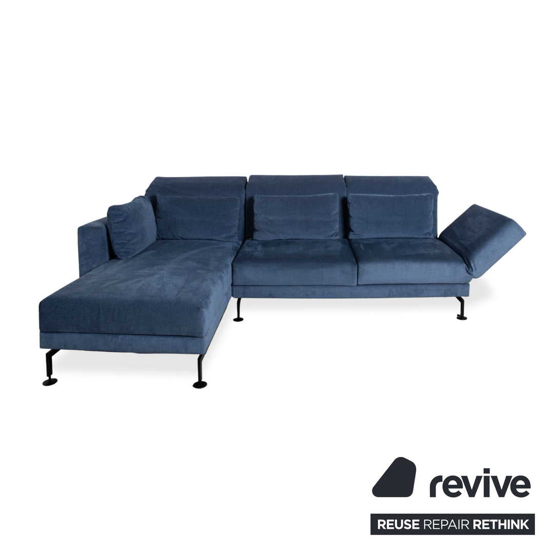Brühl Moule Stoff Ecksofa Blau manuelle Funktion Sofa Couch