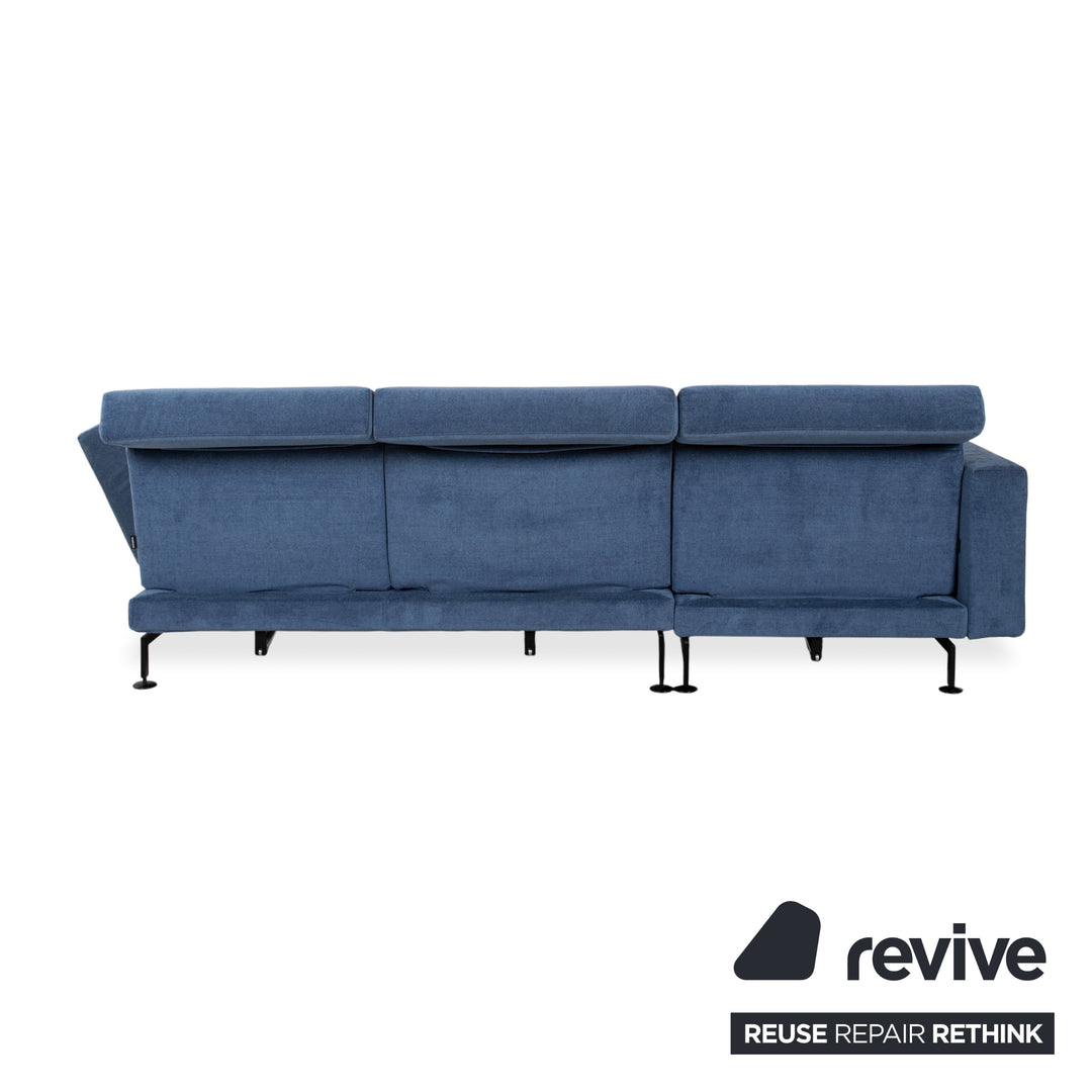 Brühl Moule Stoff Ecksofa Blau manuelle Funktion Sofa Couch