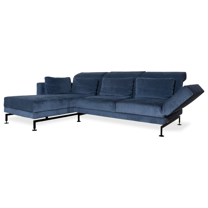 Brühl Moule Stoff Ecksofa Blau manuelle Funktion Sofa Couch
