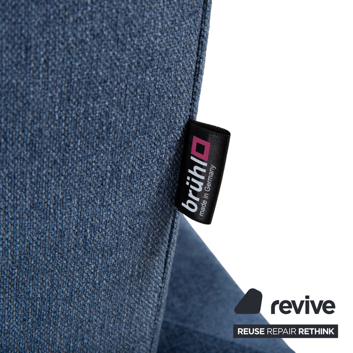 Brühl Moule Stoff Ecksofa Blau manuelle Funktion Sofa Couch