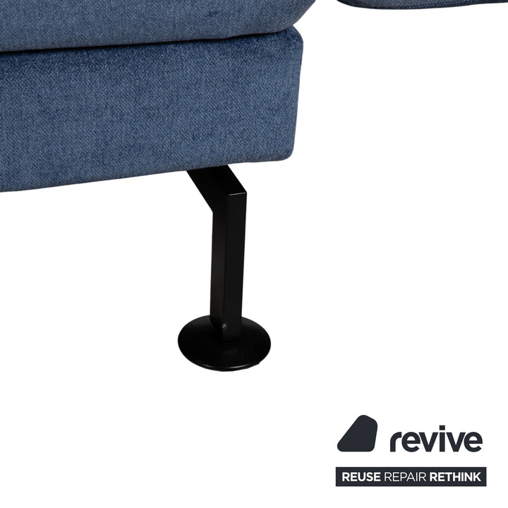 Brühl Moule Stoff Ecksofa Blau manuelle Funktion Sofa Couch