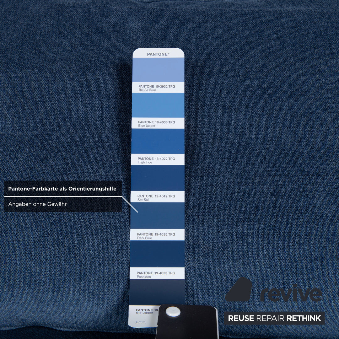 Brühl Moule Stoff Ecksofa Blau manuelle Funktion Sofa Couch