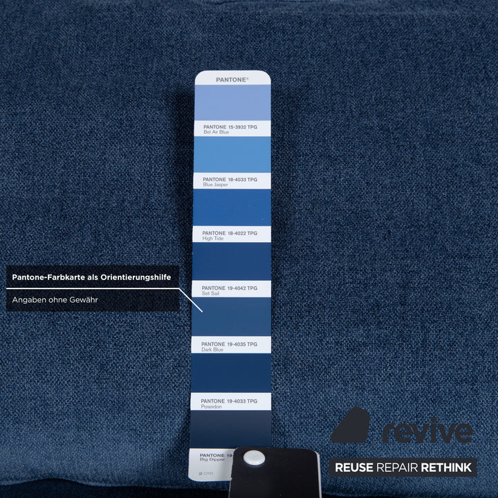 Brühl Moule Stoff Ecksofa Blau manuelle Funktion Sofa Couch