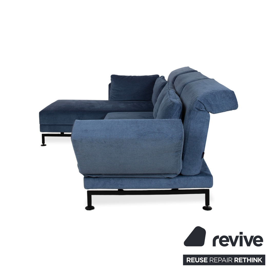 Brühl Moule Stoff Ecksofa Blau manuelle Funktion Sofa Couch