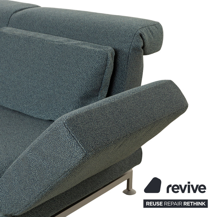 Brühl Moule Stoff Ecksofa Blau Petrol Recamiere Links manuelle Funktion Sofa Couch Schlaffunktion Neubezug