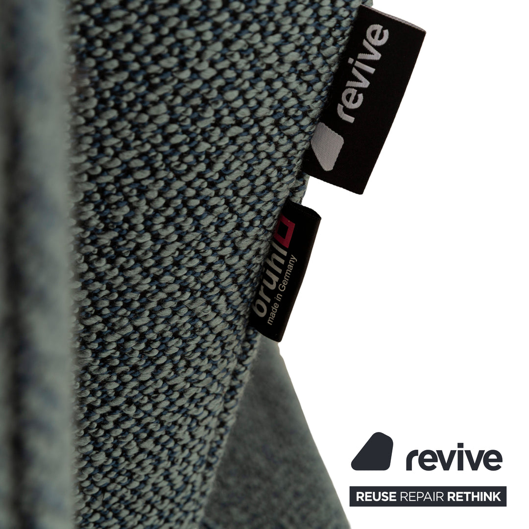 Brühl Moule Stoff Ecksofa Blau Petrol Recamiere Links manuelle Funktion Sofa Couch Schlaffunktion Neubezug