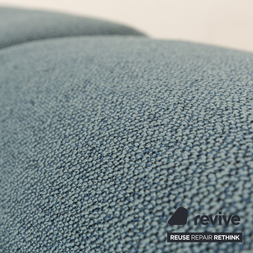 Canapé d'angle en tissu Brühl Moule Bleu Pétrole Récamière Droite Fonction Manuelle Canapé Canapé Fonction Couchage Nouvelle Housse