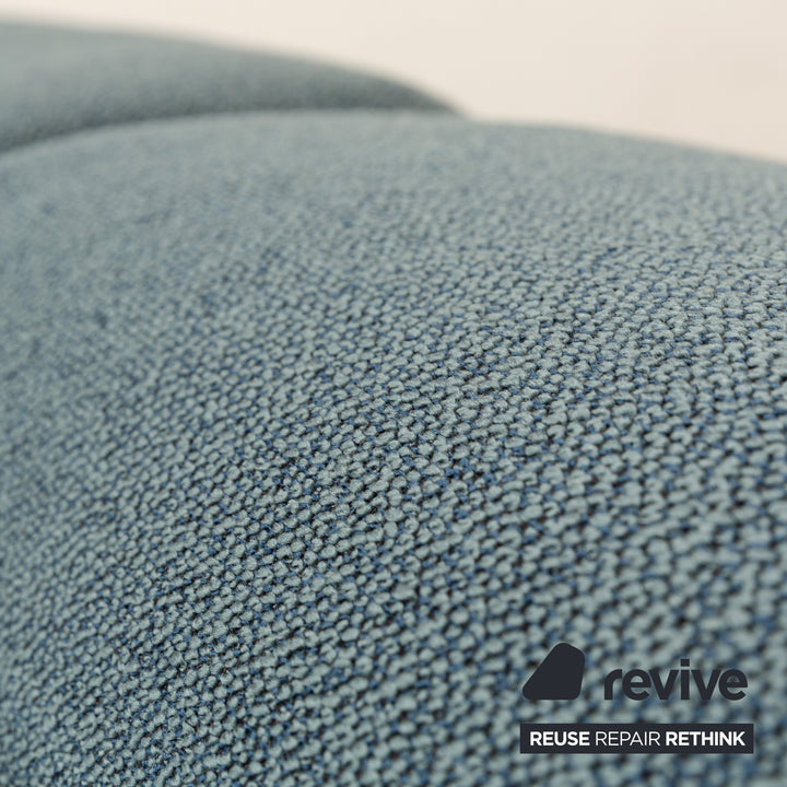 Canapé d'angle en tissu Brühl Moule Bleu Pétrole Récamière Droite Fonction Manuelle Canapé Canapé Fonction Couchage Nouvelle Housse