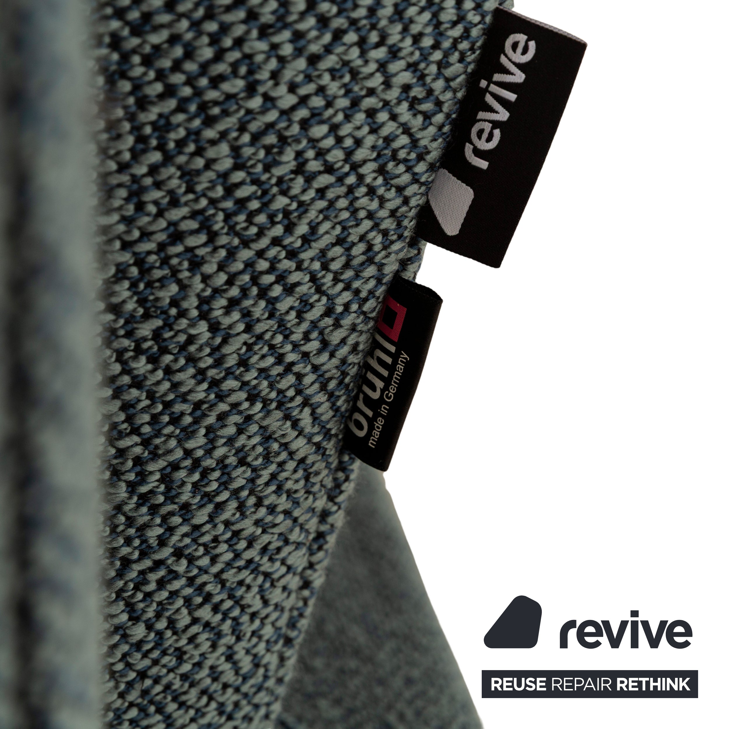 Canapé d'angle en tissu Brühl Moule Bleu Pétrole Récamière Droite Fonction Manuelle Canapé Canapé Fonction Couchage Nouvelle Housse