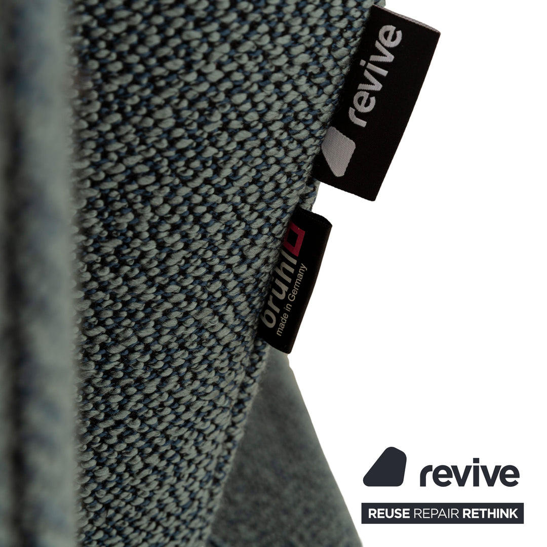 Canapé d'angle en tissu Brühl Moule Bleu Pétrole Récamière Droite Fonction Manuelle Canapé Canapé Fonction Couchage Nouvelle Housse