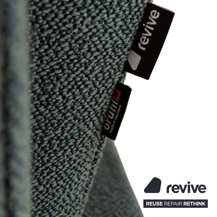 Canapé d'angle en tissu Brühl Moule Bleu Pétrole Récamière Droite Fonction Manuelle Canapé Canapé Fonction Couchage Nouvelle Housse