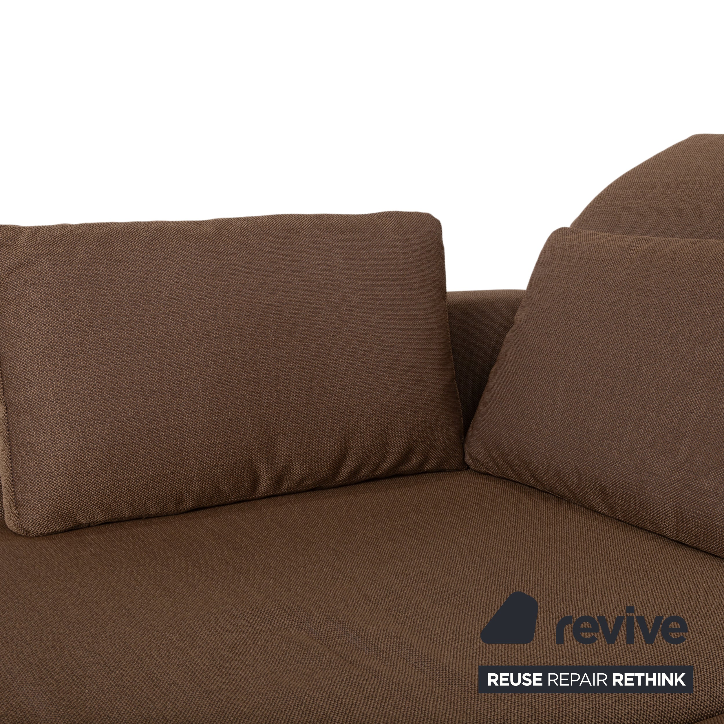 Brühl Moule Fabric Corner Sofa Brown Couch Manual Function Chaise Longue Left Reupholstered