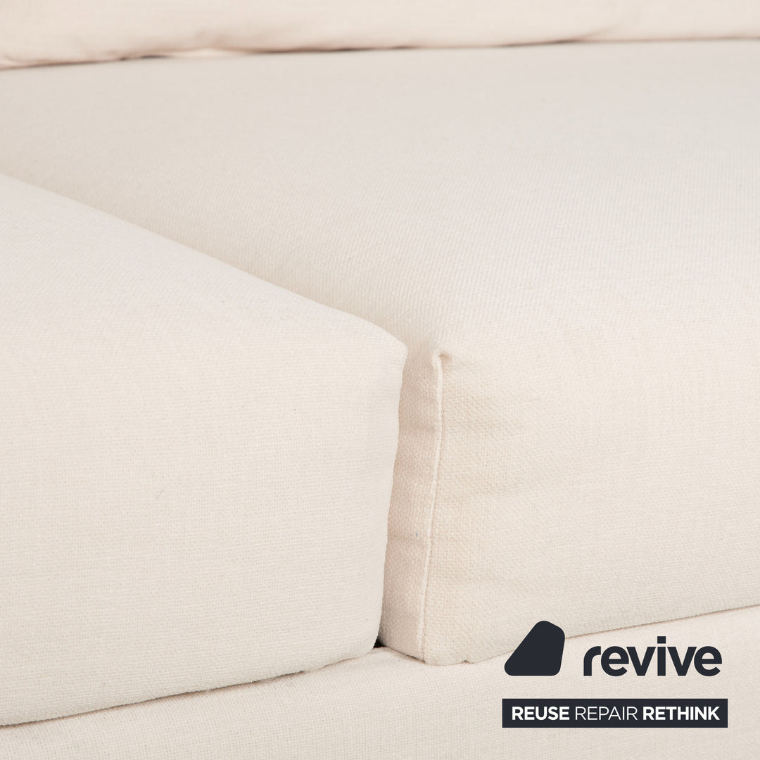 Brühl Moule Stoff Ecksofa Creme Beige Couch manuelle Funktion Recamiere rechts Neubezug MALOU 107