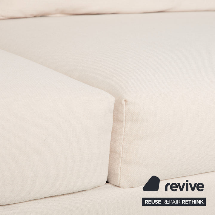 Brühl Moule Stoff Ecksofa Creme Beige Couch manuelle Funktion Recamiere rechts Neubezug MALOU 107