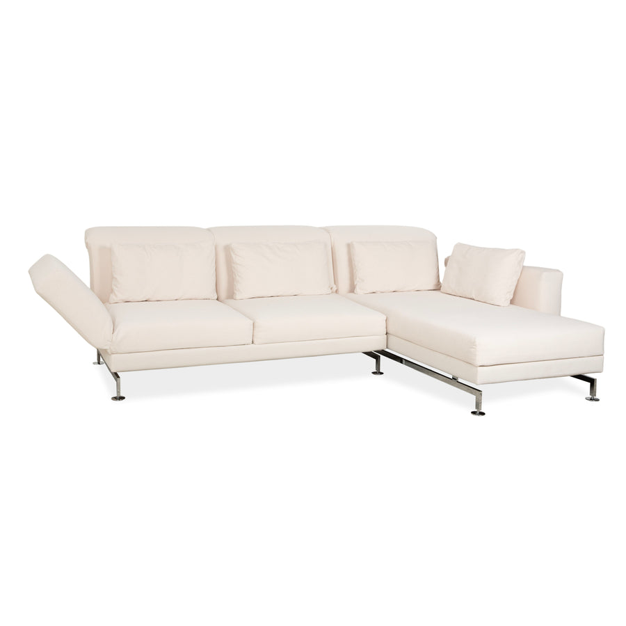 Brühl Moule stof hjørnesofa creme beige sofa manuel funktion chaiselong til højre nypolstret MALOU 107