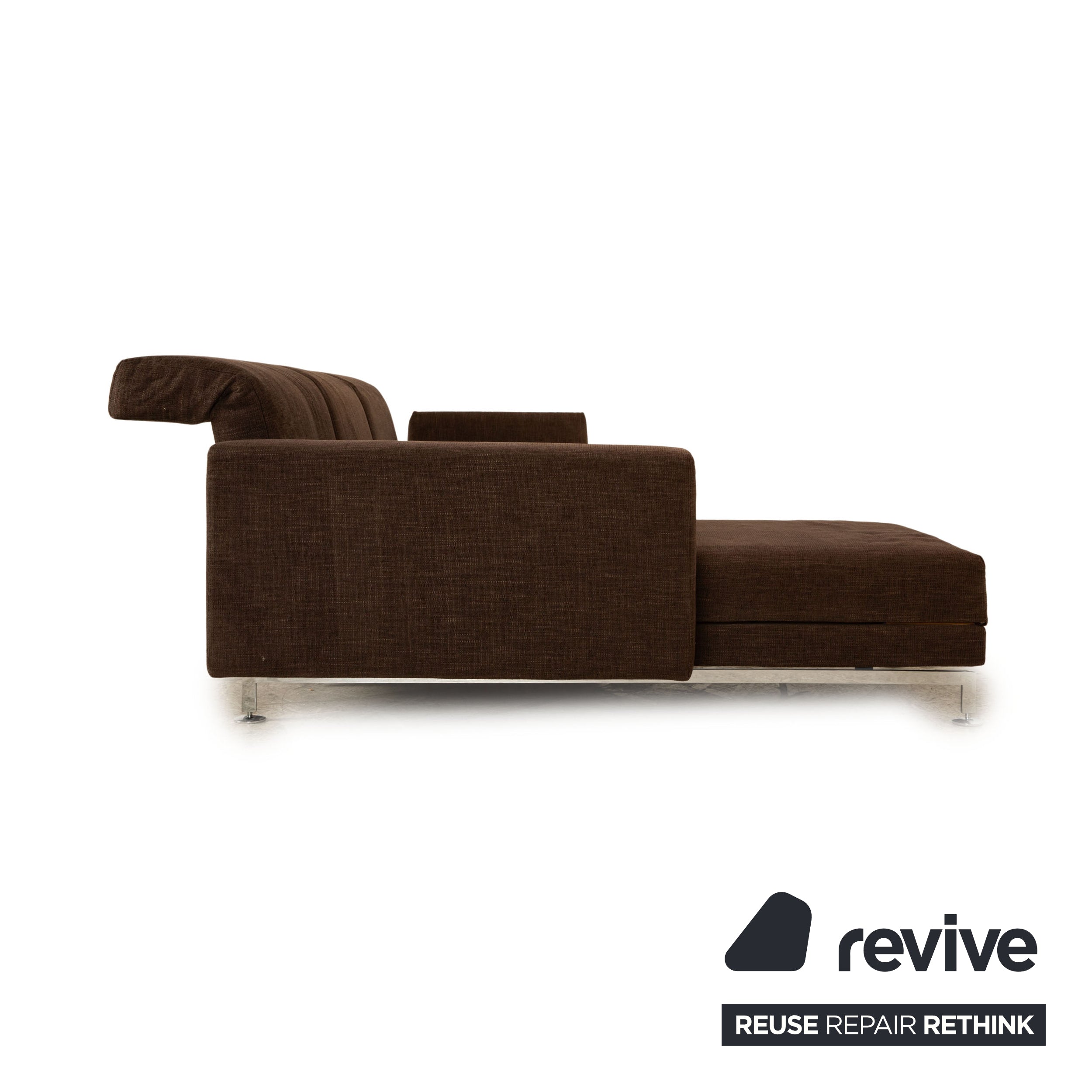 Brühl Moule fabric corner sofa dark brown chaise longue left manual function sofa couch